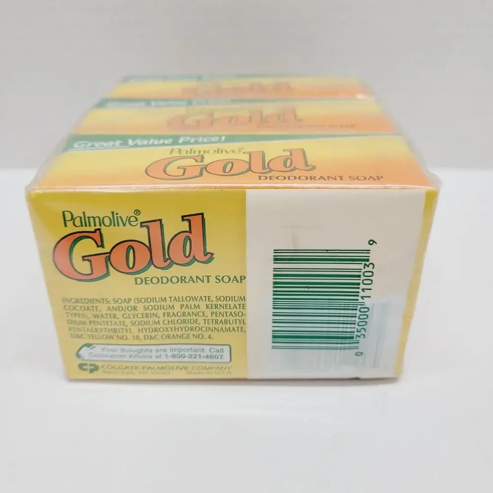 Palmolive GOLD Deodorant Soap 3 Four Oz Bars Discontinued New Sealed Made In USA